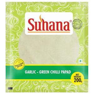 Garlic Green Chilli Papad 200gm Suhana