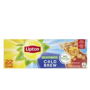 Decaf Cold Brew Black Iced Tea Family Size Tea Bags Lipton