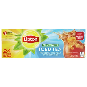 Decaf Iced Black Tea Family Size Tea Bags Lipton® Black Teas are decaffeinated using a natural process that retains most of the flavonoids Lipton