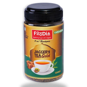 Gold Jaggery Cardamom Tea 400gm Jar Foodia