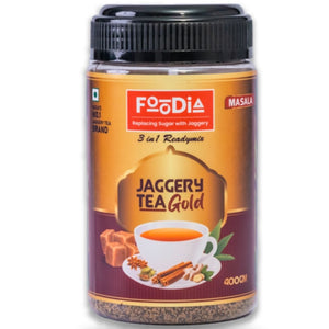 Gold Jaggery Masala Tea 400gm Jar Foodia