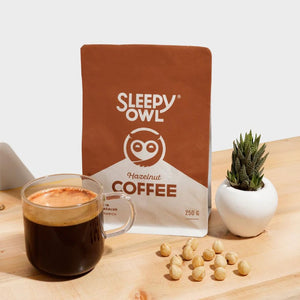 Hazelnut Ground Coffee & Beans 250gm Sleepy Owl