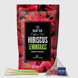 Hibiscus Lemongrass Herbal Infusion - 60 Tea Bags Blue Tea
