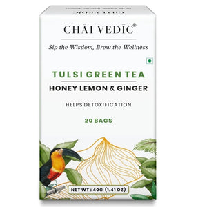 Honey Tulsi Green Tea 20 Bags Chai Vedic