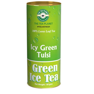 Icy Green Tulsi Orthodox Ice Tea - 50 gms The Tea Planet