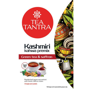 Kashmiri Kahwa Premix Green Tea & Saffron 10 Satches Tea Tantra