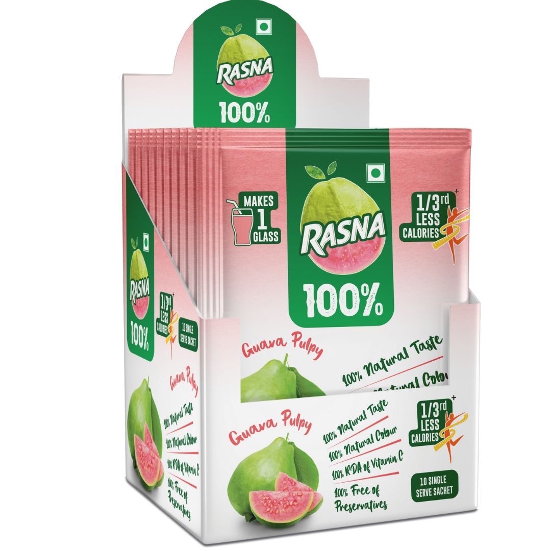 100% Guava Pulpy Tenner Pack Rasna