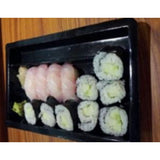 12pcs Sushi Tray With Lid,  Black Colour