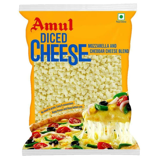 Diced Cheese Mozzarella And Cheddar Cheese Blend 1kg Amul