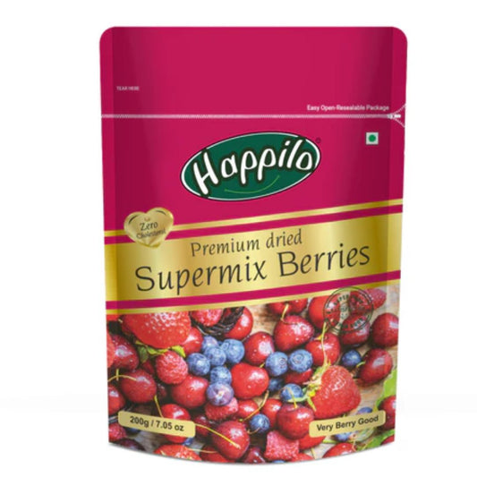 Premium Dried Supermix Berries 200gm Happilo