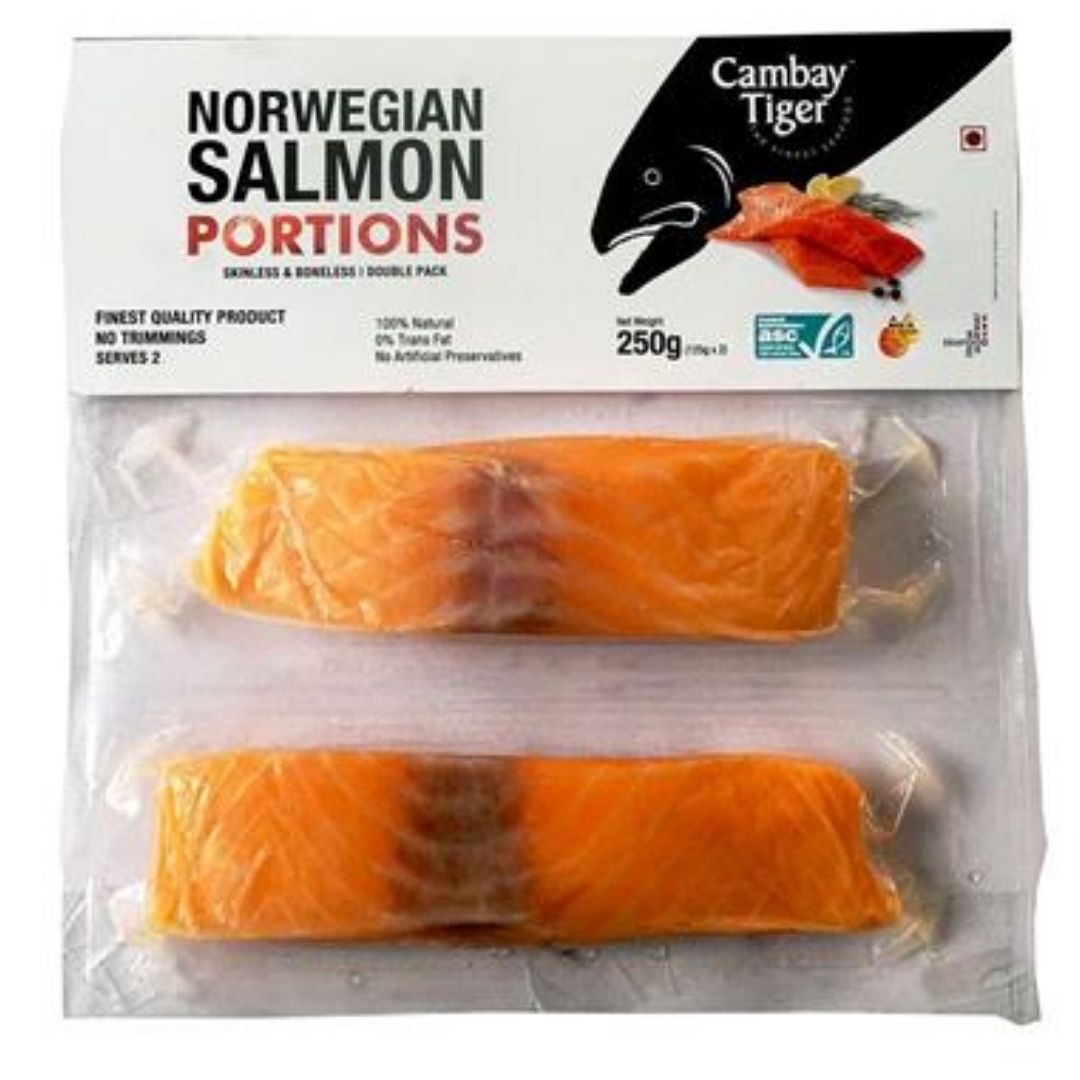 Salmon Double Protion Skin 250G Pouch Cambay Tiger