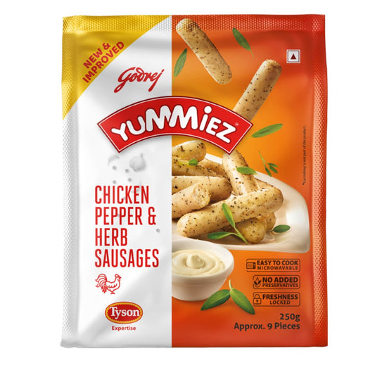 Chicken Pepper & Herb Sausages 250gm Godrej Yummiez