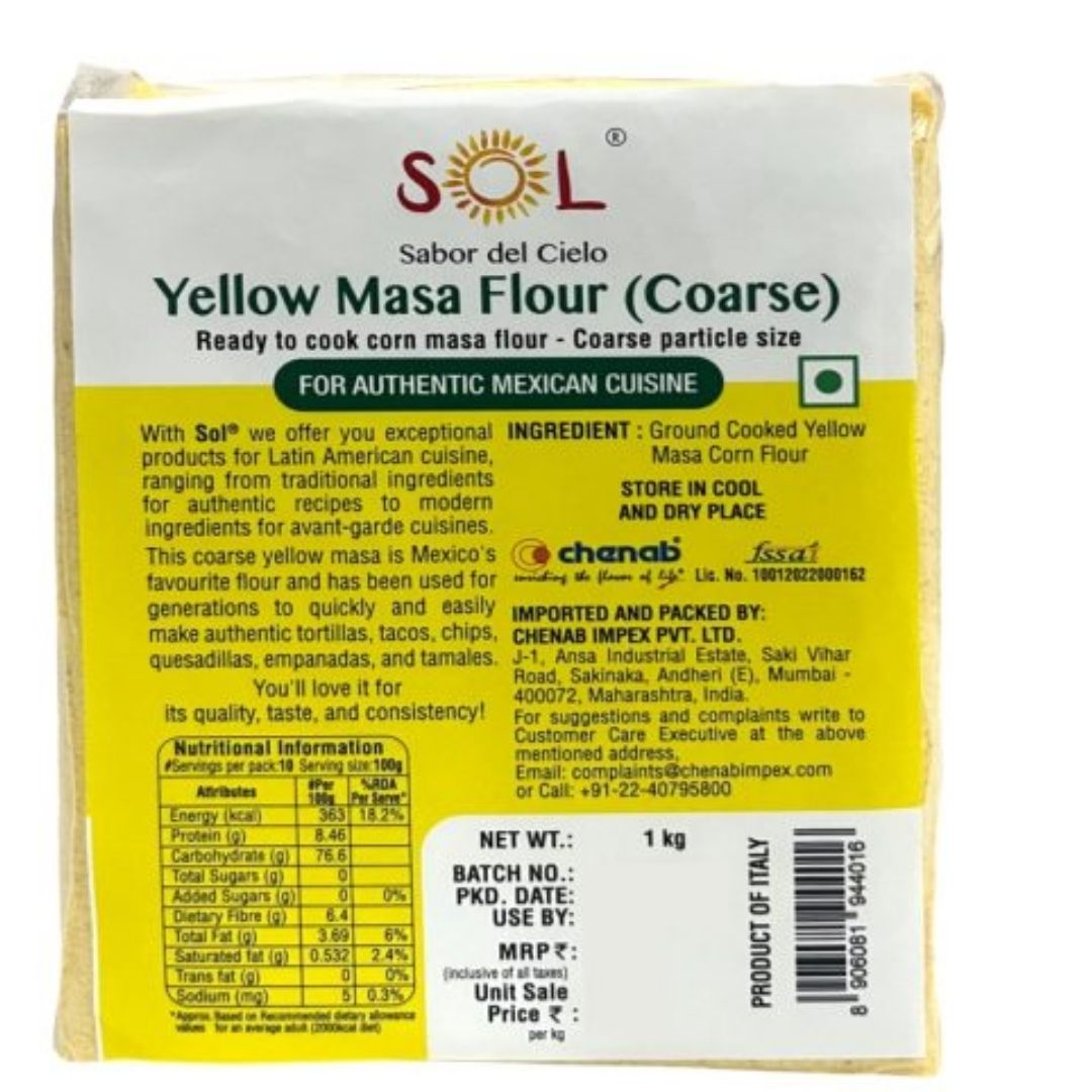 Yellow Masa Flour (Coarse) 1kg Sol