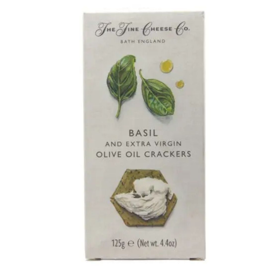 Basil And Extrta Virgin Olive Oil Crackers 125gm The Fine Cheese Co.