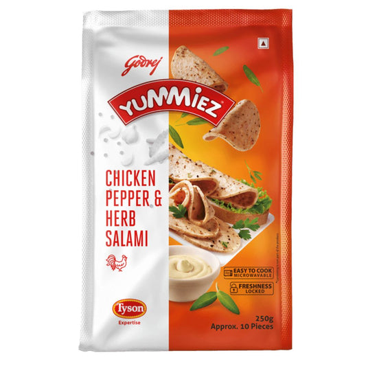 Chicken Pepper & Herb Salami 250gm Godrej Yumieez