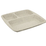 3 Partation Plate 25_24.5 cm Speckle Beige