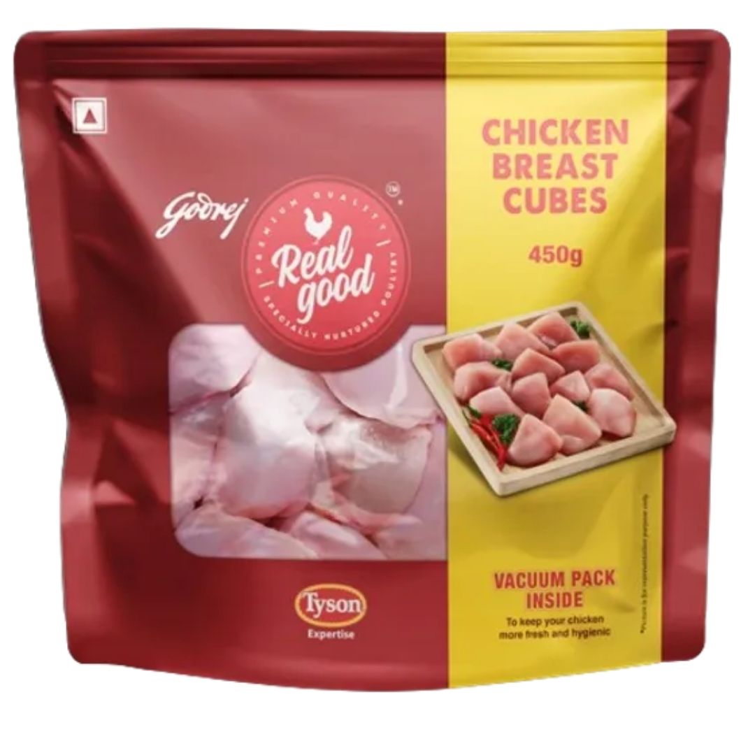 Chicken Breast Cubes 450gm Godrej Real Good