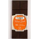 70% Intense Dark Chocolate Orange Flavour 200g Cocoburst