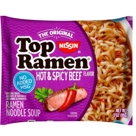 Top Ramen Hot & Spicy Beef Flavor 85gm Nissin