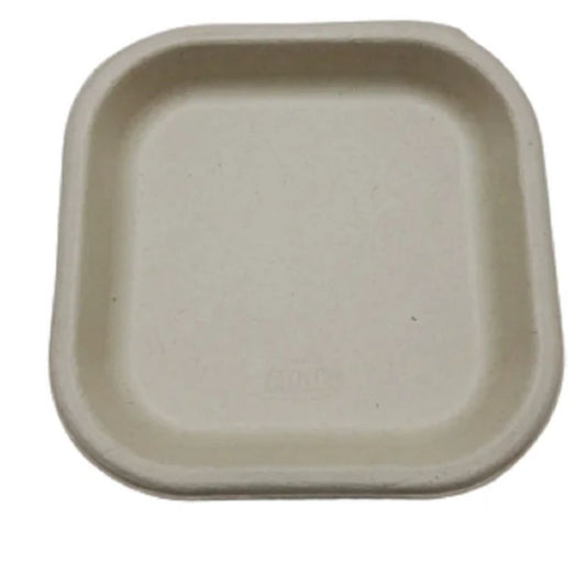 7 Inch Square Plate Bagasse