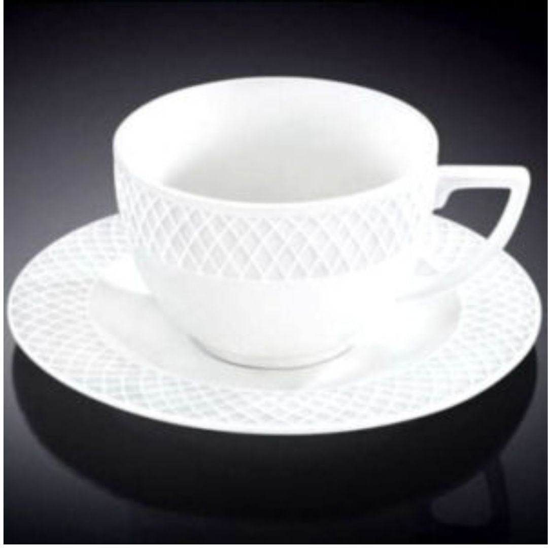 880106 6 FL OZ _ 170 ML CAPPUCCINO CUP & SAUCER SET OF 6 Wilmax WL