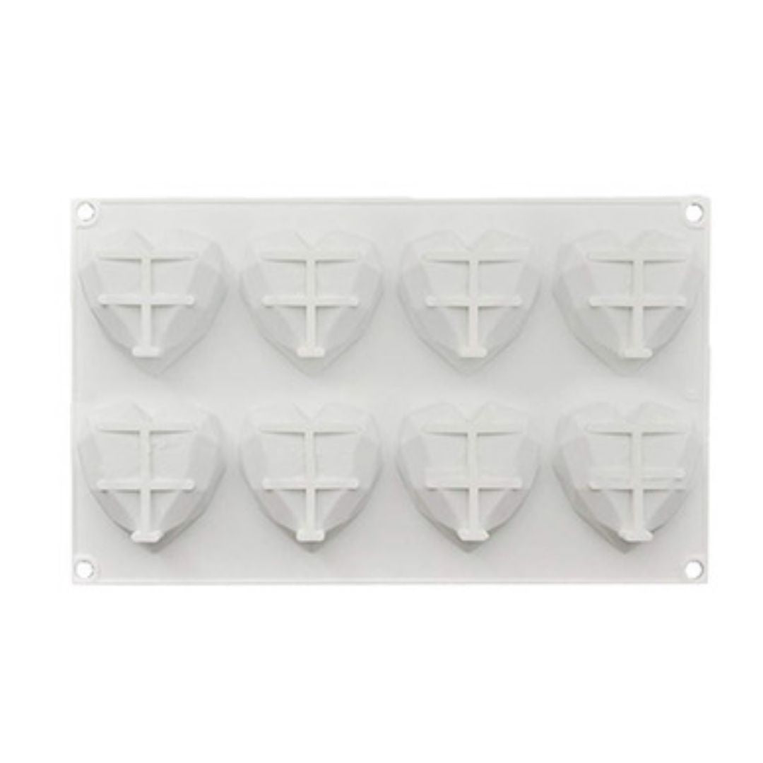 8 Cavity Heart Shape Diamond Mould