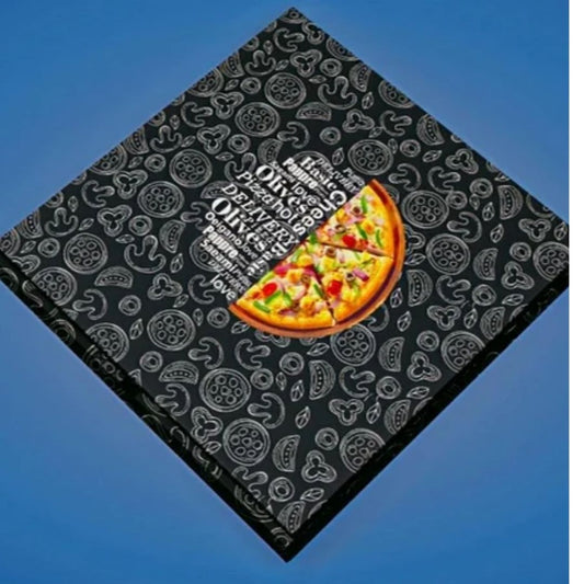 8 inch black design pizza box