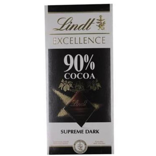 90% Cocoa Dark Supreme Noir Chocolate Bar 100g Lindt