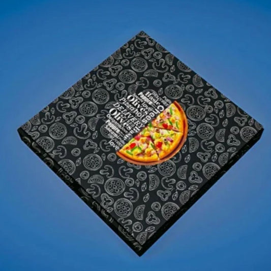 9inch Black Design Pizza Box