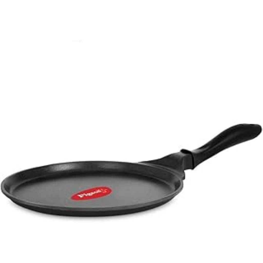 Aluminium Wondercast Die Cast Flat Tawa (Black, 30Cm) Pigeon