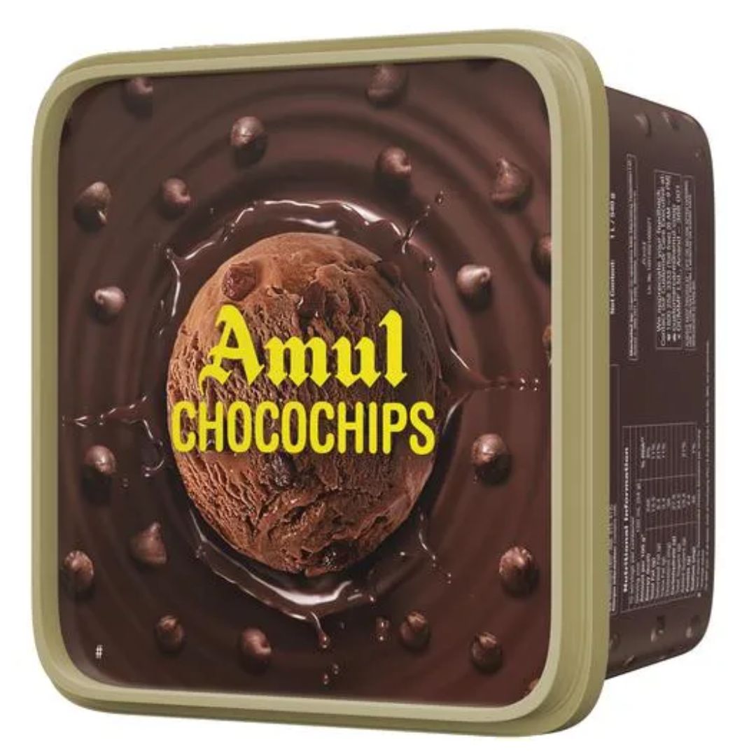 Choco Chips  Ice Cream 1ltr Tub Amul