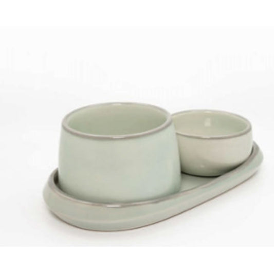 Aqua Collection Dessert Platter Set Round Edge Katori D-8cm_H-4cm ArtEvo