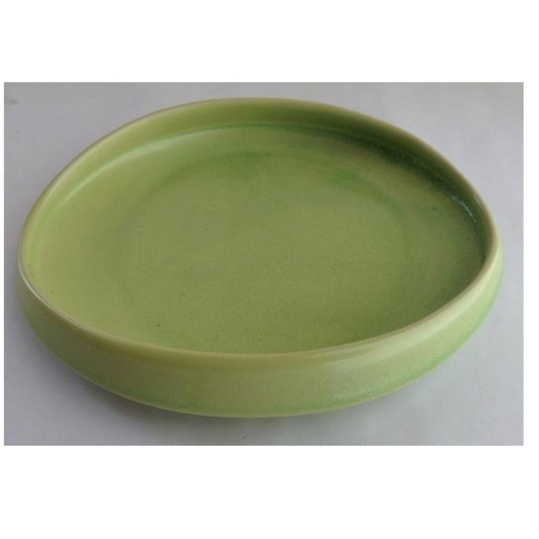 Avocado Green Curved Starter Platter L- 8” x B- 7” x H- 1”  ArtEvo