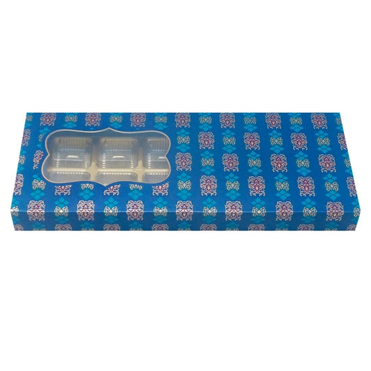 BLUE FOLIE CHOCOLATE BOX _ 12 CAVITY CHOCOLATE BOX _ ( 13_ X5.25_ X 1.5_ )