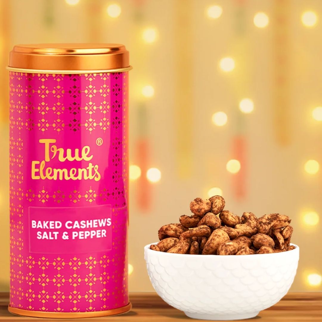 Baked Cashews Salt And Pepper 100gm True Elements