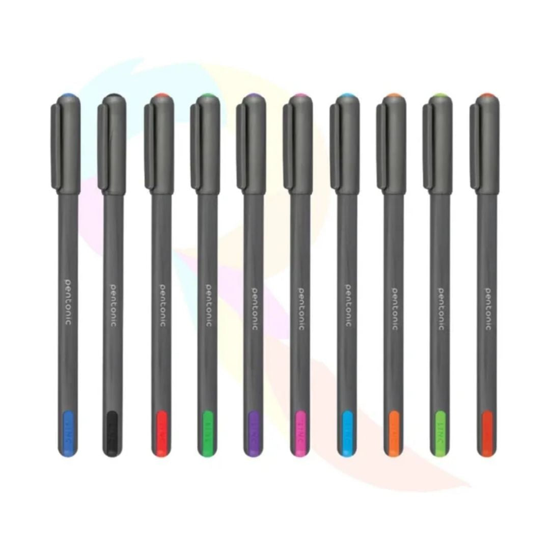 Ball Point Pen 1.0mm (Assorted Colours, Pack of 10) Pentonic