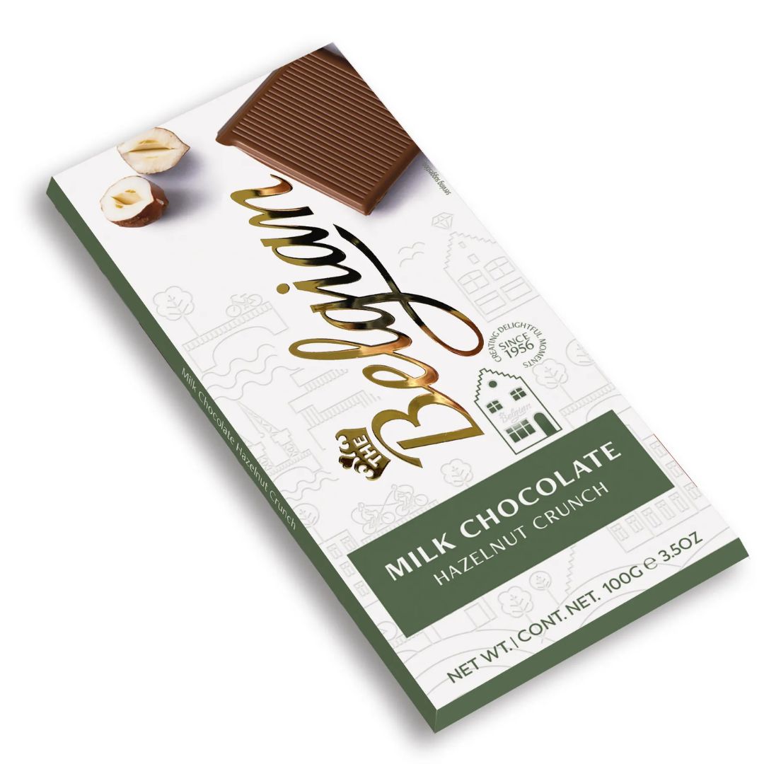 Bar Milk Chocolate Hazelnut Crunch 100g The Belgian