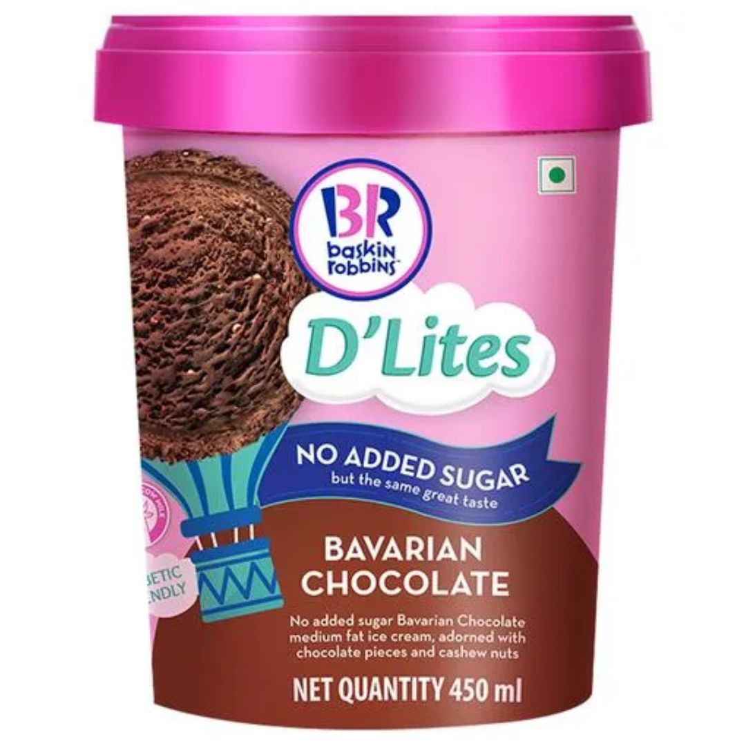 D'Lites Bavarian Chocolate Ice Cream 450 ml Tub Baskin Robbins