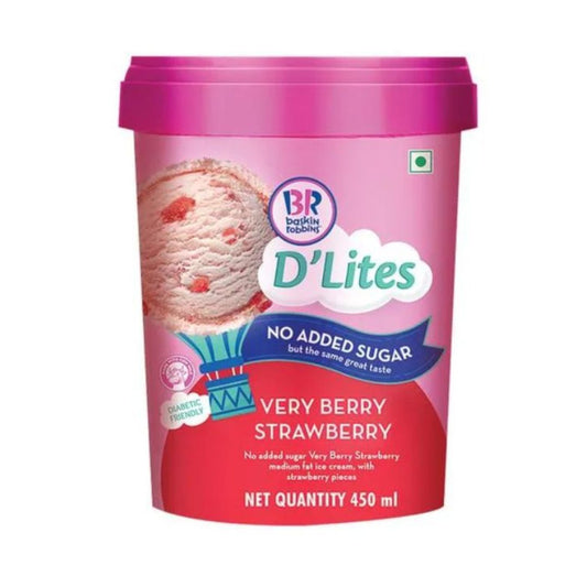 D'Lites Strawberry Ice Cream 450 ml Tub Baskin Robbins