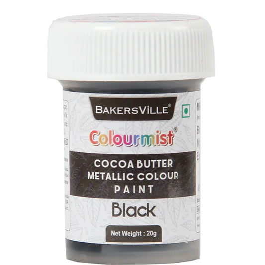 Black Cocoa Butter Metallic Colour Paint 20g Colourmist