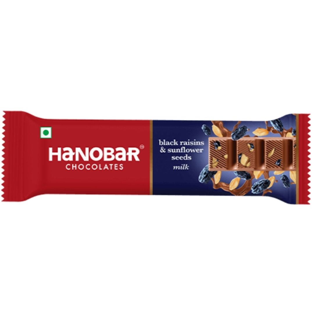 Black Raisins & Sunflower Seeds Hanobar Chocolates