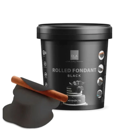 Black Rolled Fondant 1kg DLA naturals