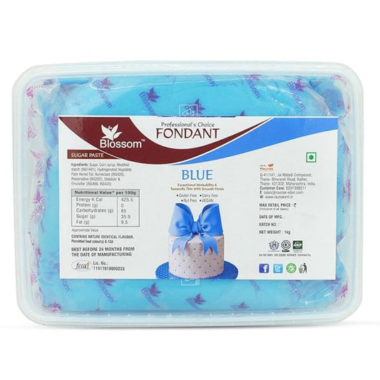 Blue Sugar Paste_Fondant 1kg Blossom