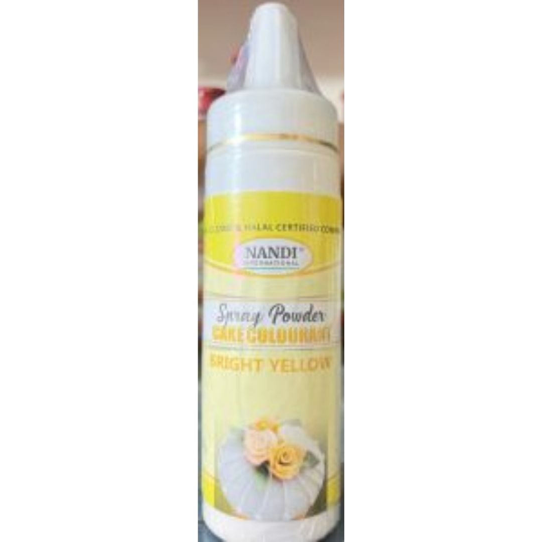 Bright Yellow Spray Powder Cake Colourant 60gm Nandi