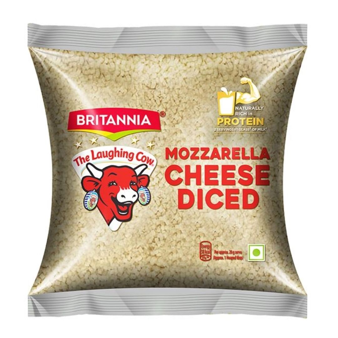 The Laughing Cow Mozzarella Cheese - Diced 1 kg Pouch Britannia