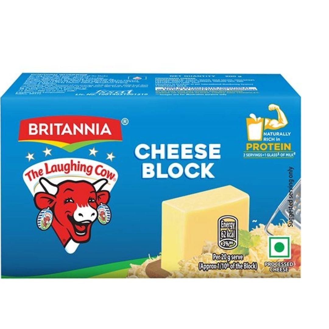 The Laughing Cow Processed Cheese Block 1kg Britannia