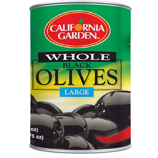 CANNED OLIVES, LARGE WHOLE BLACK California Garden