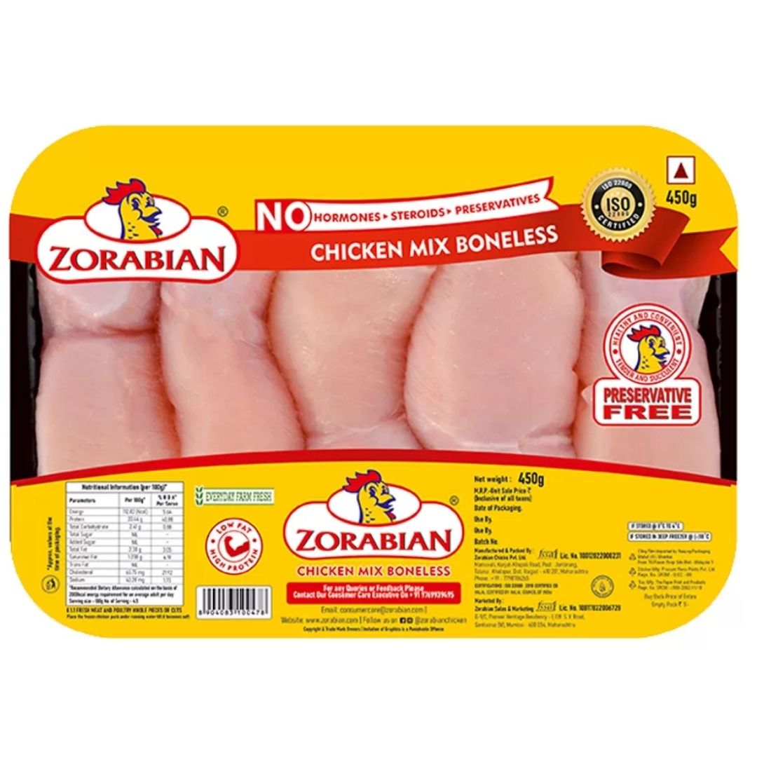 Chicken Mixed Boneless 450gm Zorabian