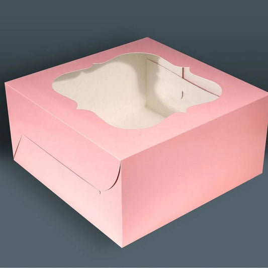 Cake Box 2 Kg (12_x12_x6_) Peach ( Window)