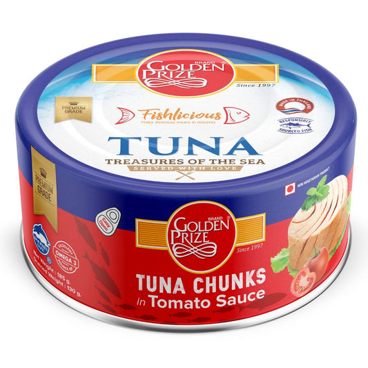 Canned Tuna Chunks in Tomato Sauce 185g Golden Prize